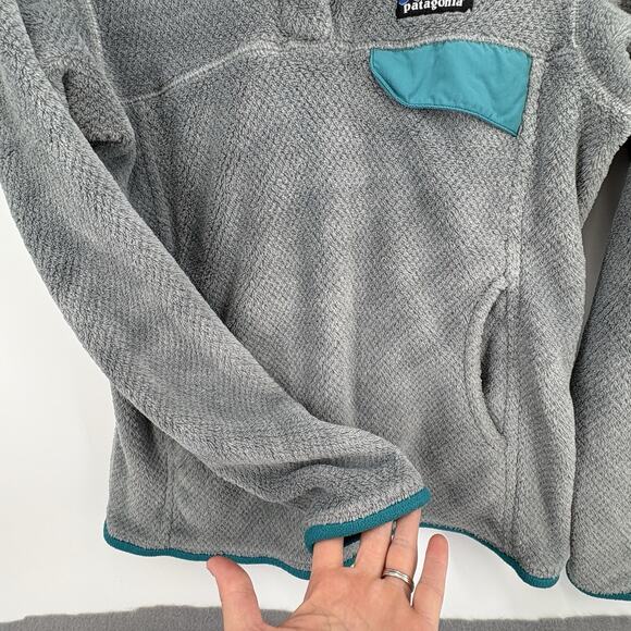 Patagonia Women's Gray Retool Pullover Snap T Fleece Size Small Sherpa EUC - Picture 5 of 6